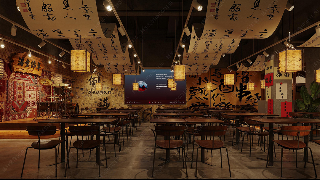 杭州古典中式餐廳裝修設計