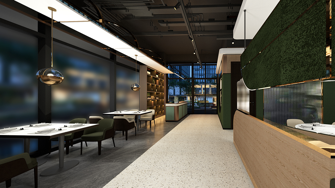 杭州庭院式中式餐廳裝修設計