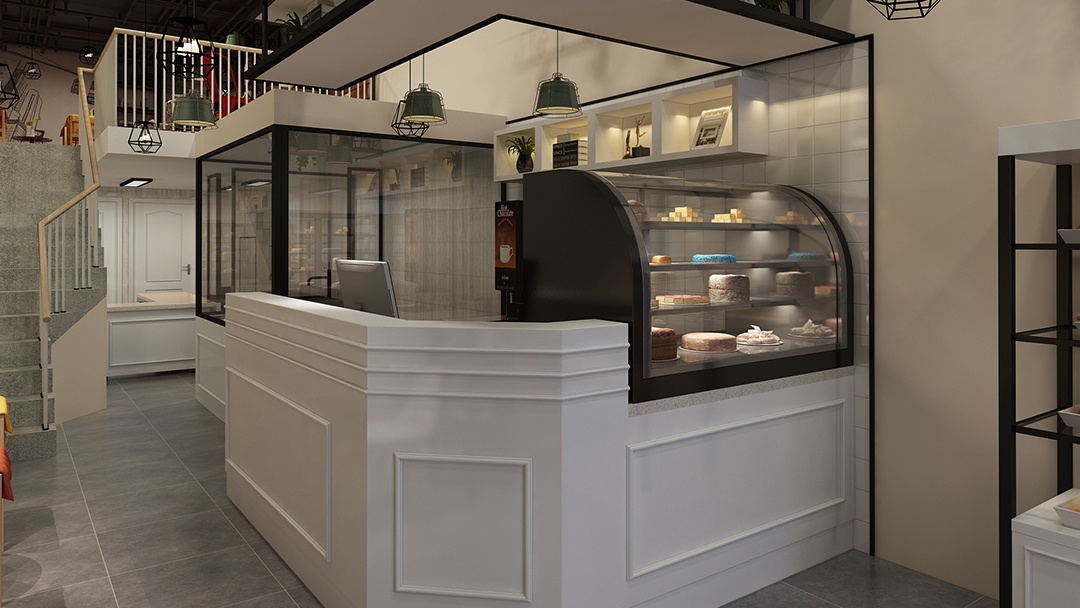 杭州現代極簡風烘焙店裝修設計