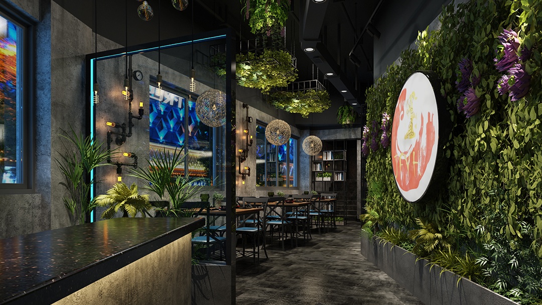 杭州復古工業風餐飲店裝修設計