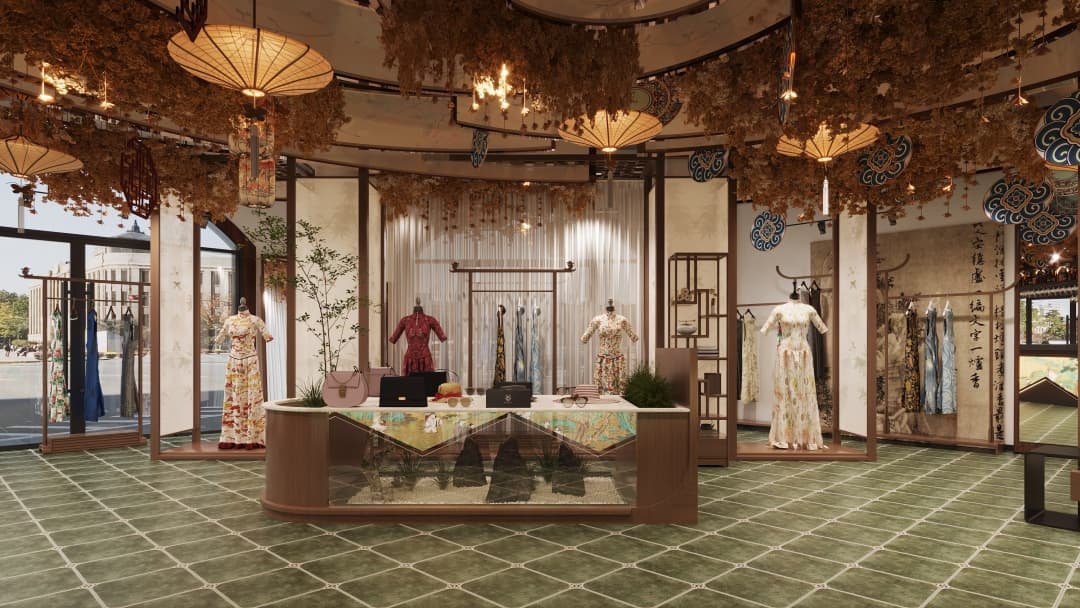 杭州國潮女裝店裝修設(shè)計